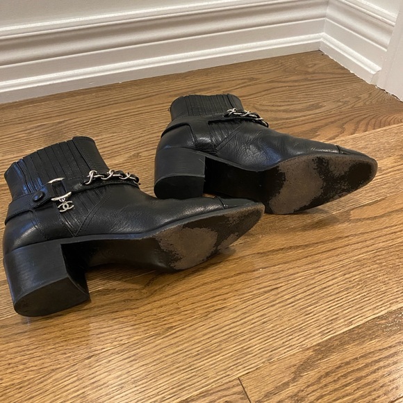 Black Leather Chanel Ankle Boots size 37 - Picture 6 of 7